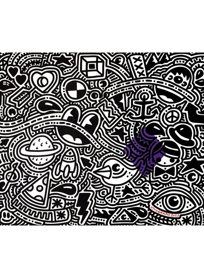 Ottograph - Just A Sprinkle, framed & signed original artwork