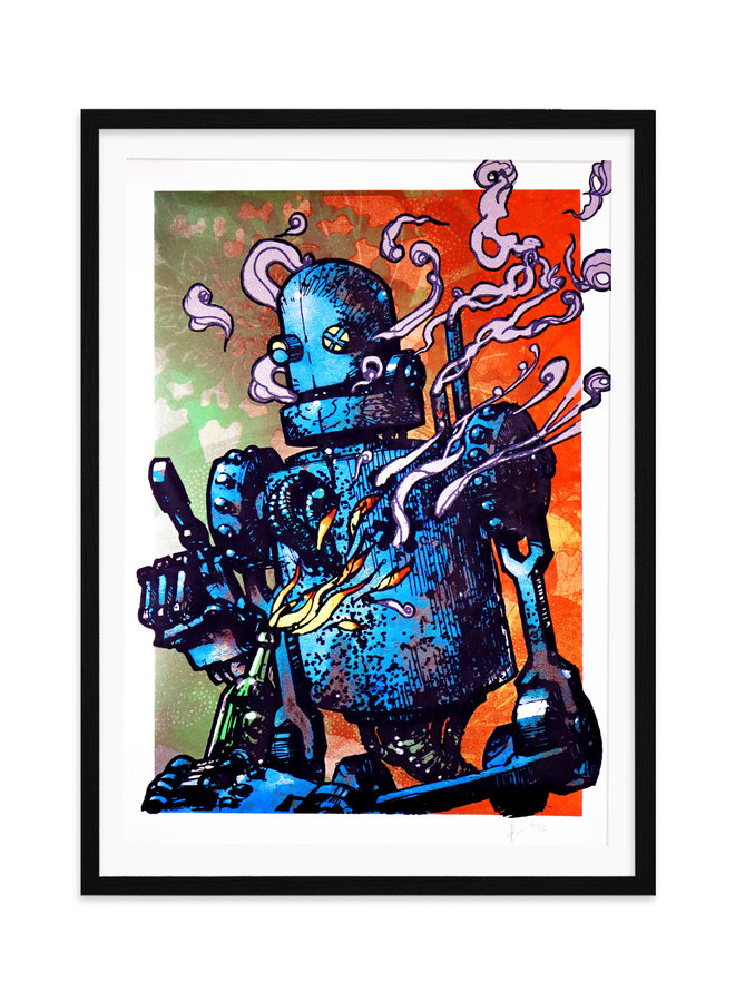 Lean Frizzera - Giuseppe Dynamo Robot Print Blue, 2023
