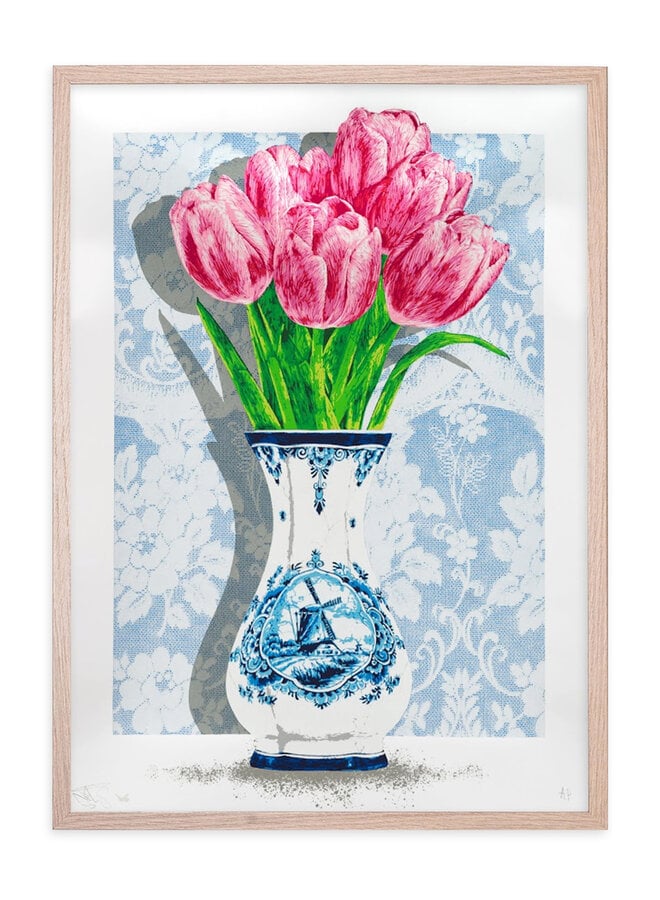 Nils Westergard - Tulpen - Pink on Blue, 2023