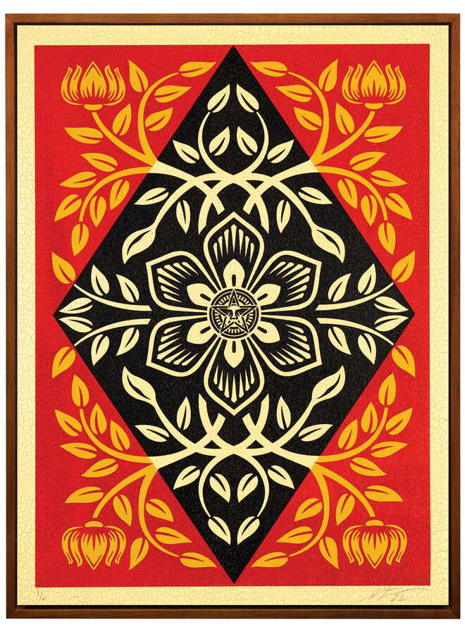 Shepard Fairey - Floral Diamond (Red/Black) 1/6