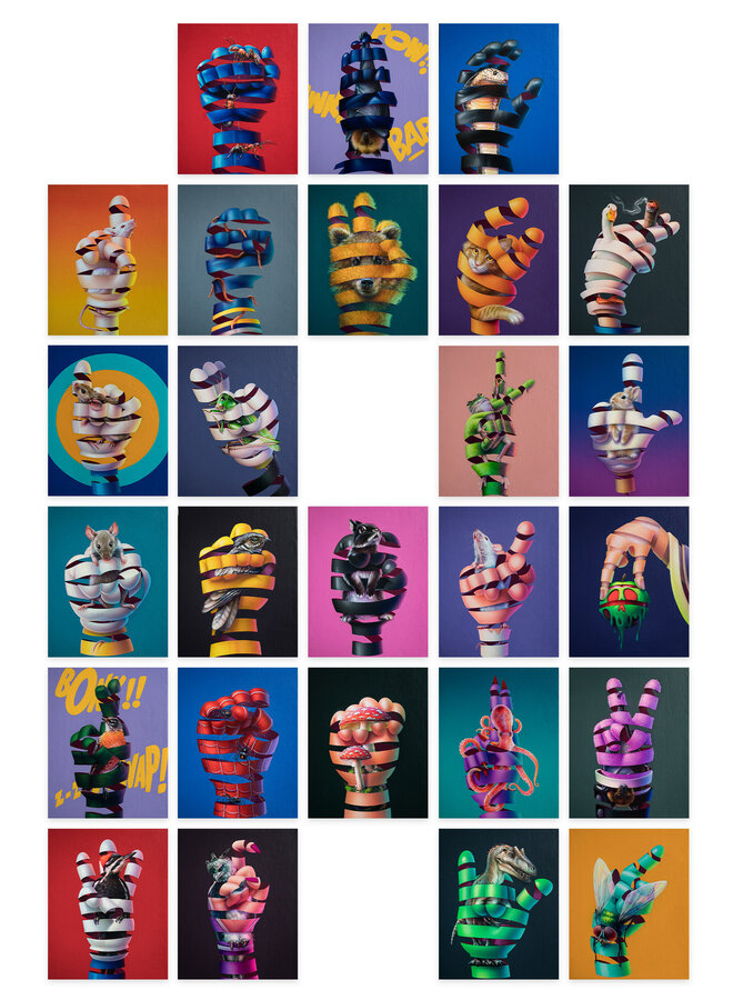 Set of 26 postcards: Super A - American Sign Language
