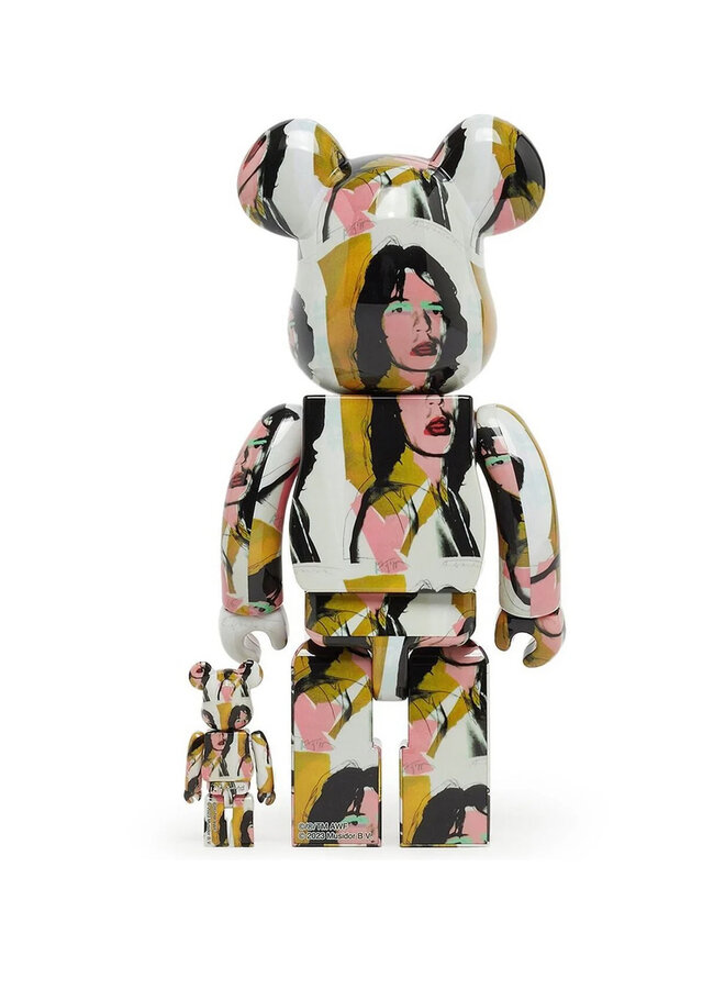 400% & 100% Bearbrick Set - Andy Warhol: Mick Jagger