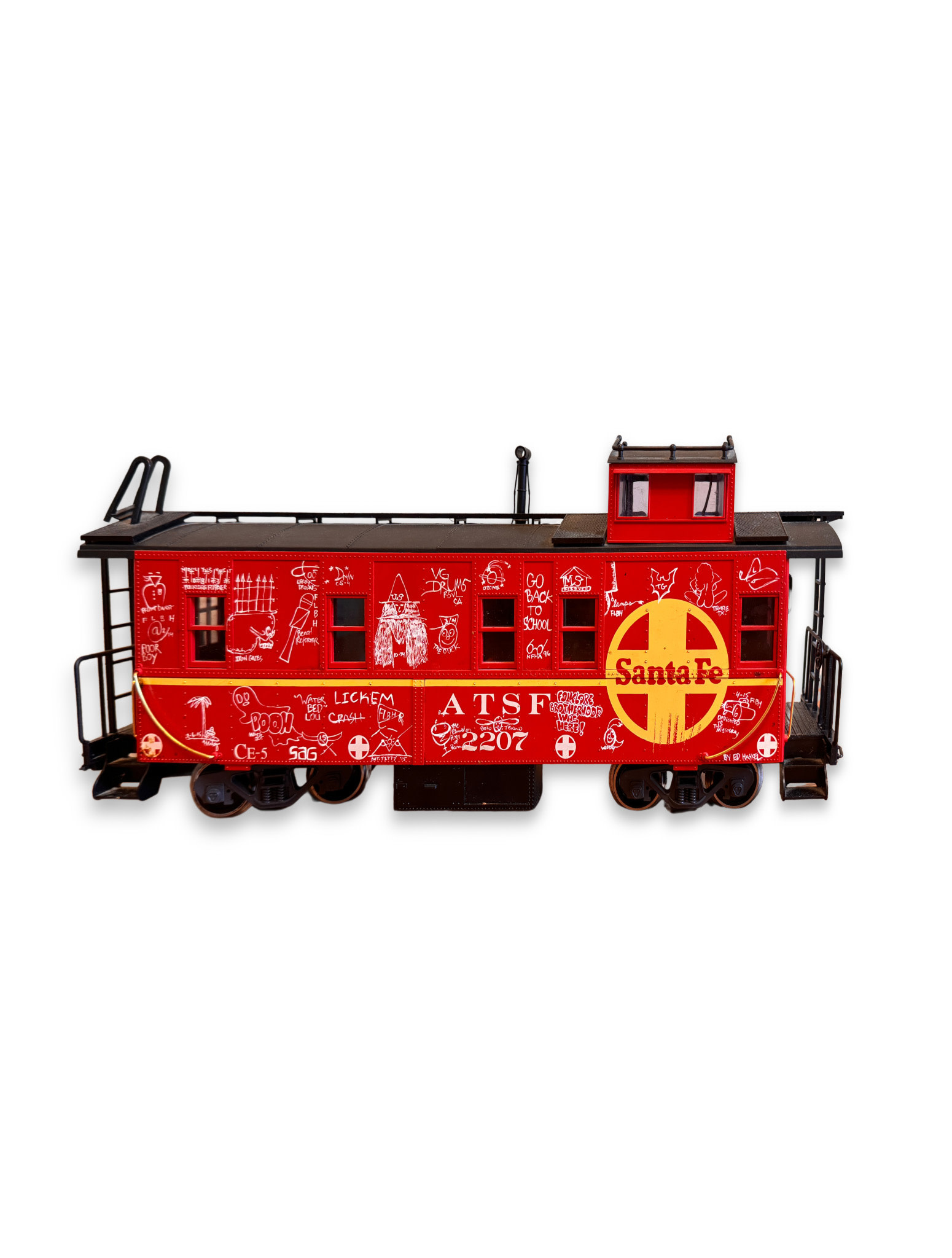 Ed Haskel - Hand Finished Model Train - Red Caboose - STRAAT