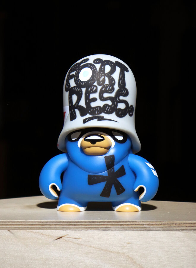 Flying Förtress - Teddy Trooper: Blue, signed and customized