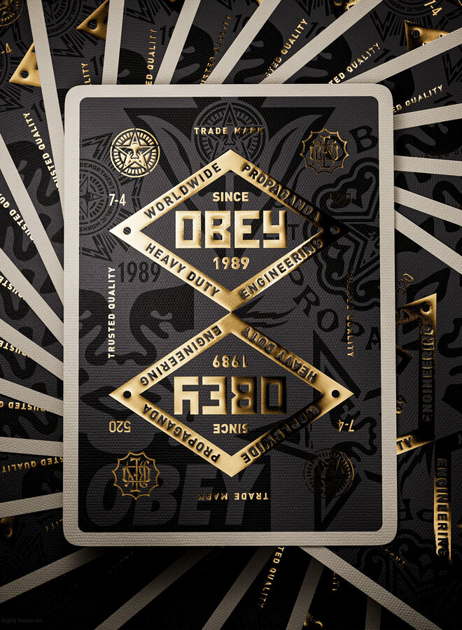 OBEY Playing Cards - Gold & Black