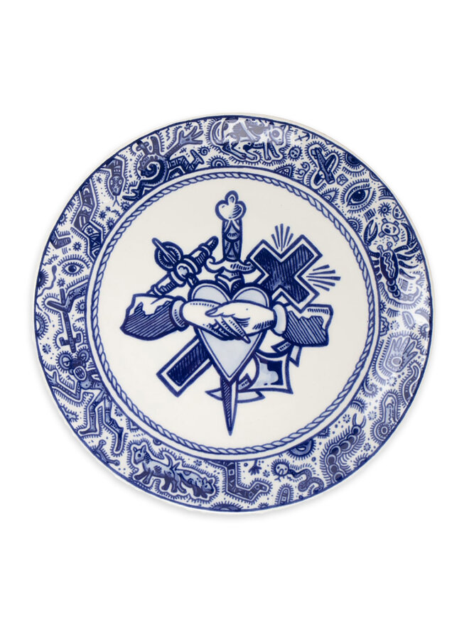 Schiffmacher x Royal Delft - Bord: Faith, Hope & Love (Ø 24 cm)