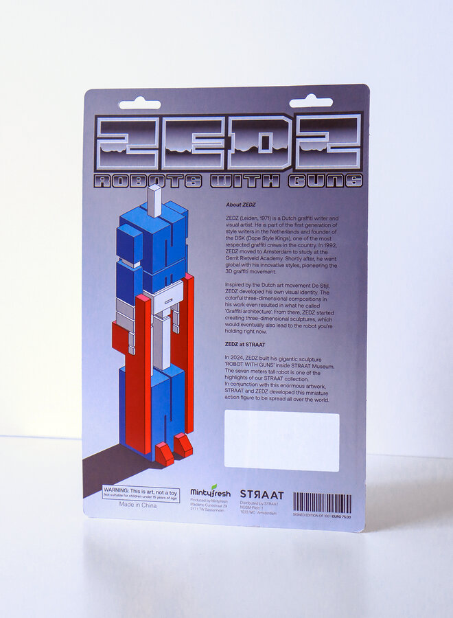 ZEDZ x STRAAT - RWG Gunfinga toy, silver limited edition, 2025