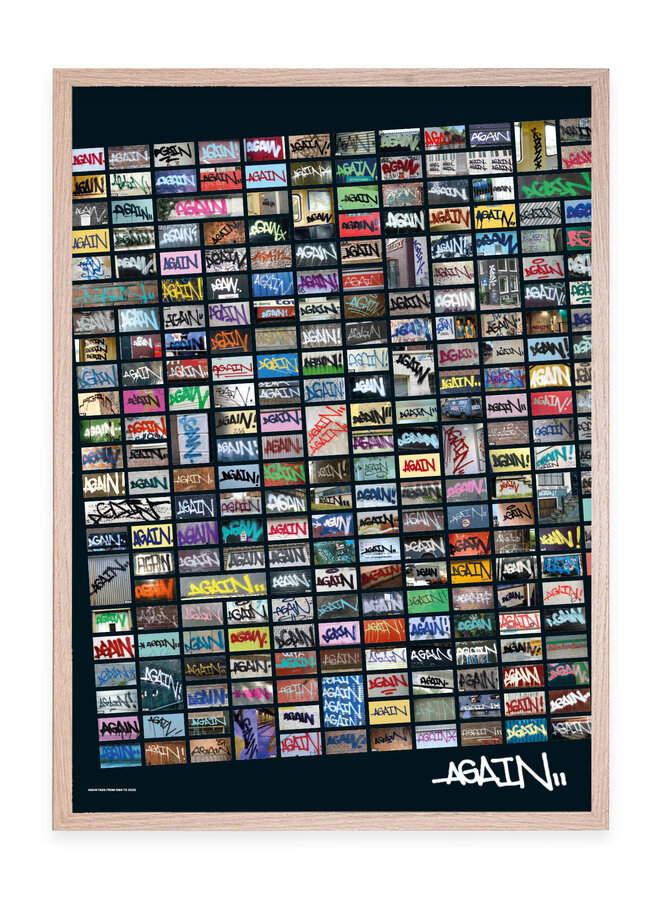 AGAIN Tags 1984 - 2025, signed poster