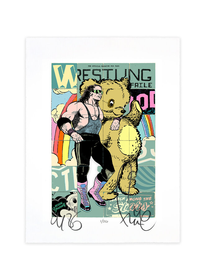FAILE - Wrestling with FAILE Block Print