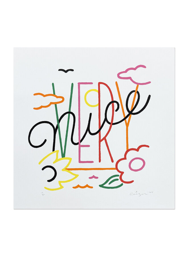 Ceizer - Very Nice, signed screen print, 2025