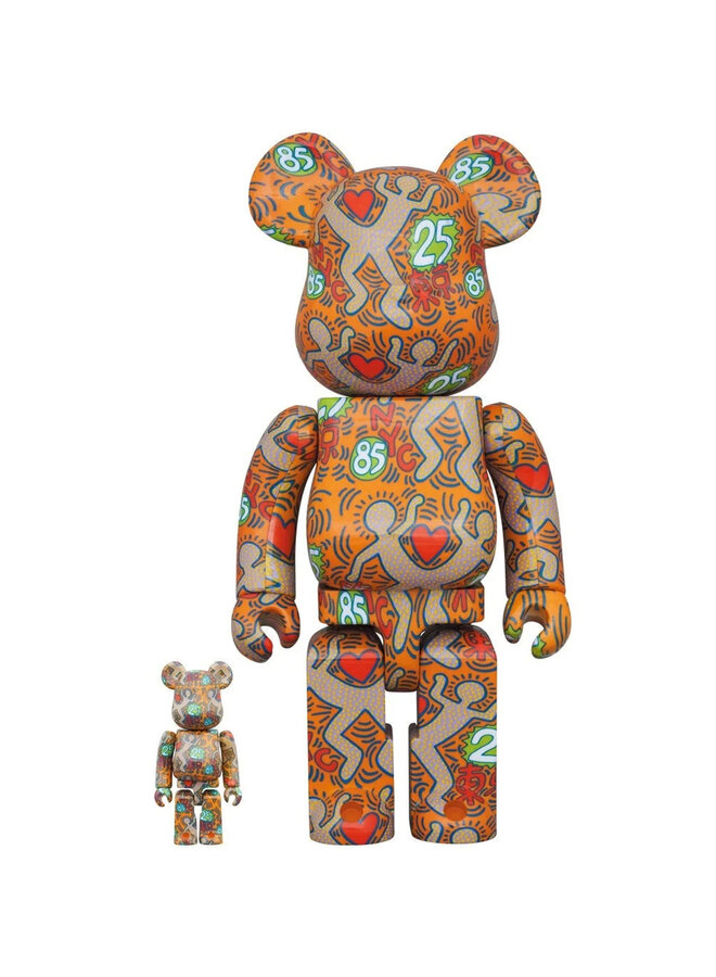 400% & 100% Bearbrick Set - Keith Haring v12 (BWWT 3)