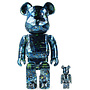 400% & 100% Bearbrick Set - Jackson Pollock Studio (Chrome Ver.)