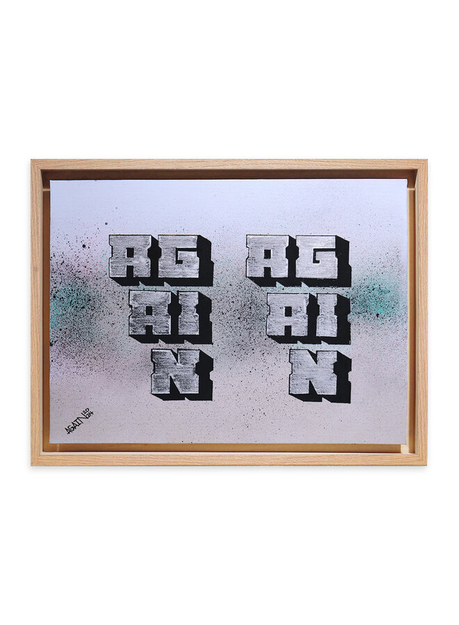 AGAIN - And AGAIN, framed & signed original artwork