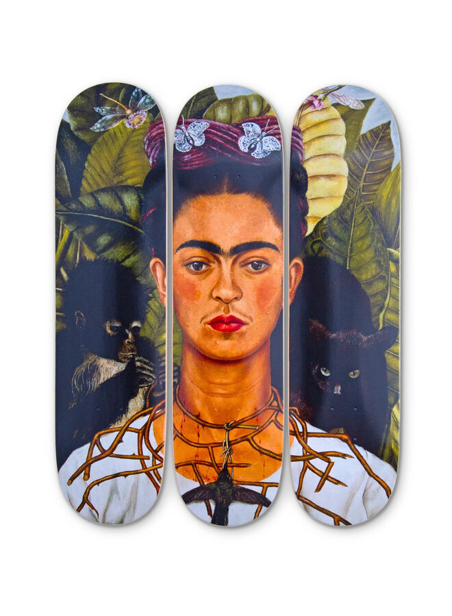 Frida Kahlo - Self-Portrait with Thorn Necklace and Hummingbird (set of 3 skate decks)