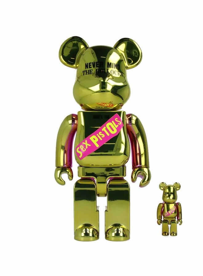 400% & 100% Bearbrick Set - Never Mind the Bollocks Here's the Sex Pistols (Chrome Ver.)