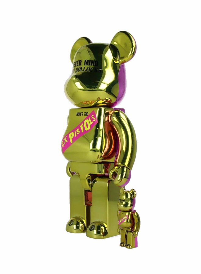 400% & 100% Bearbrick Set - Never Mind the Bollocks Here's the Sex Pistols (Chrome Ver.)