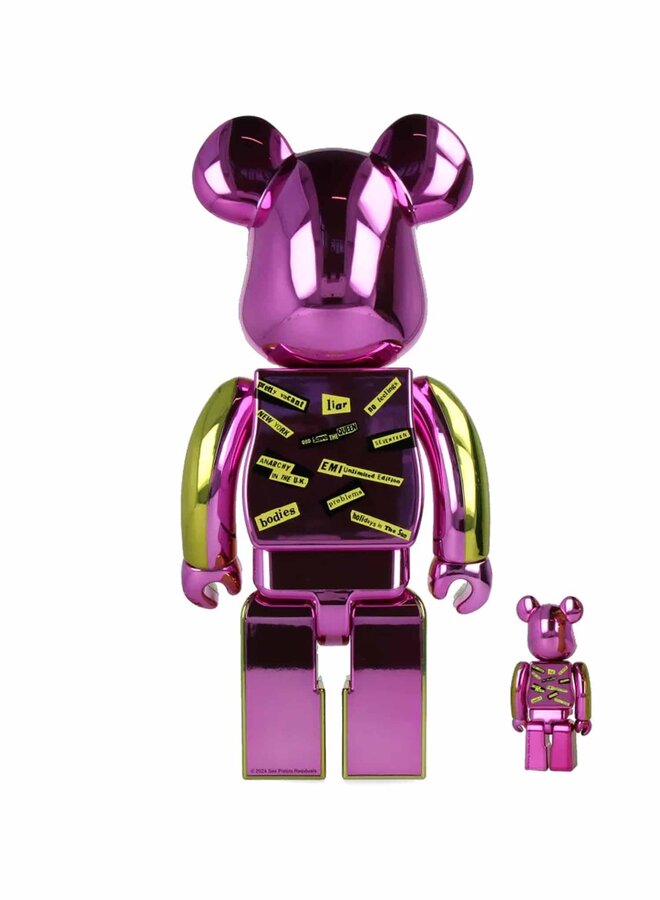 400% & 100% Bearbrick Set - Never Mind the Bollocks Here's the Sex Pistols (Chrome Ver.)