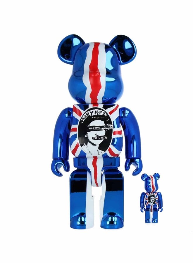 400% & 100% Bearbrick Set - God Save the Queen, Sex Pistols (Chrome Ver.)