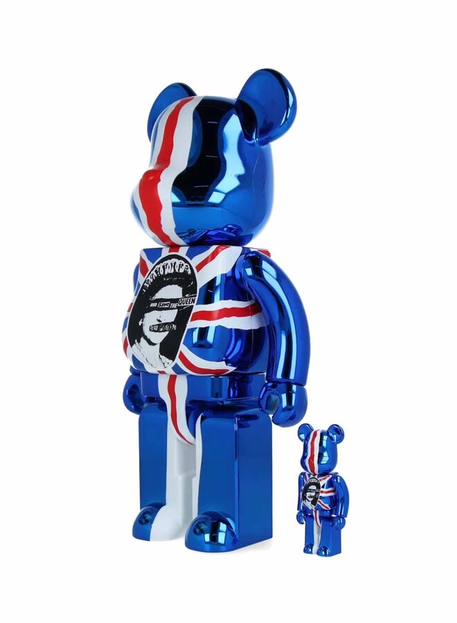 400% & 100% Bearbrick Set - God Save the Queen, Sex Pistols (Chrome Ver.)