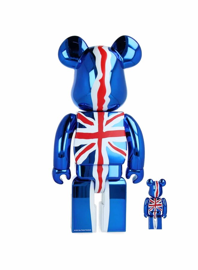 400% & 100% Bearbrick Set - God Save the Queen, Sex Pistols (Chrome Ver.)