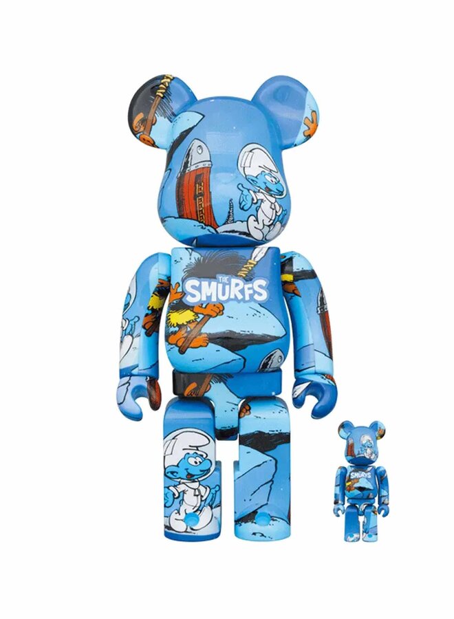 400% + 100% Bearbrick Set - The Smurfs: Astrosmurf