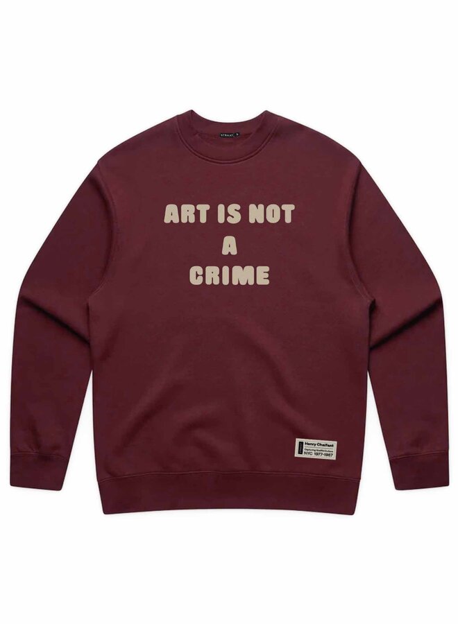 ART IS NOT A CRIME Sweater - Bordeaux