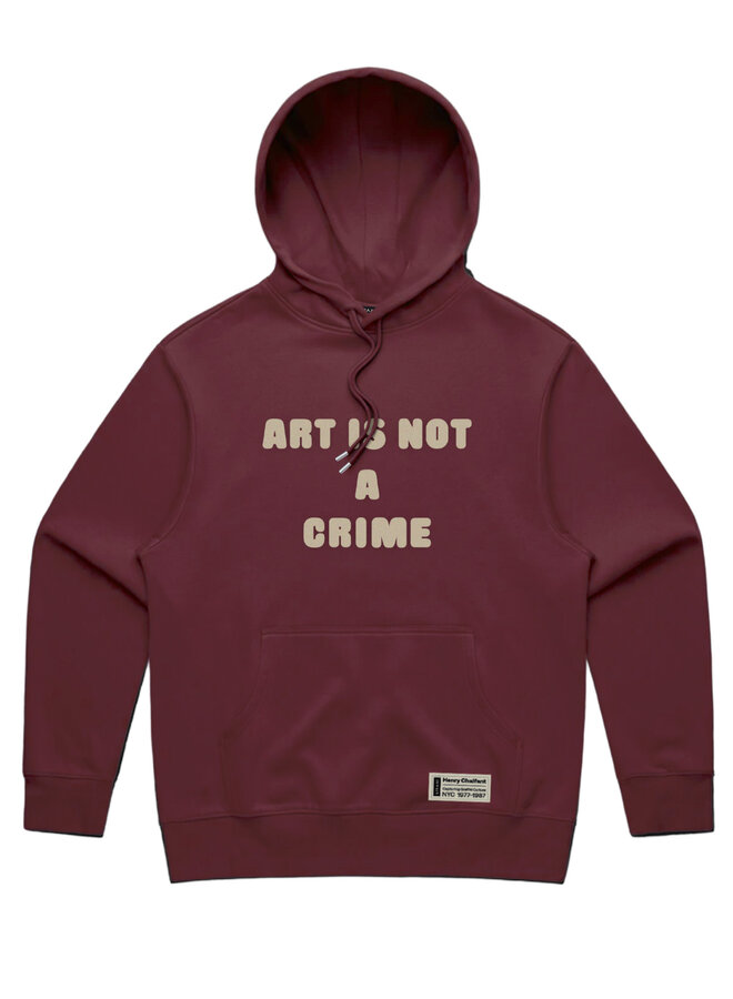 ART IS NOT A CRIME Hoodie - Bordeaux