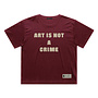 ART IS NOT A CRIME Cropped T-shirt - Bordeaux