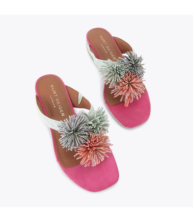 Kurt Geiger Pom pom t-bar flat sdl-mult/other-suede