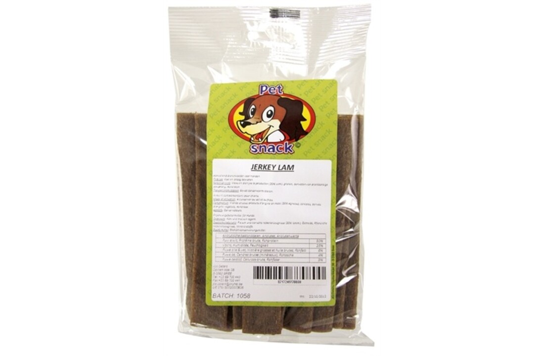 14x petsnack lam/rijst jerkey's
