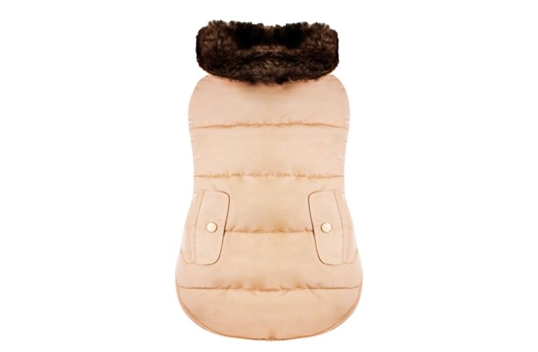 Croci hondenjas butterscotch beige met bruine kraag