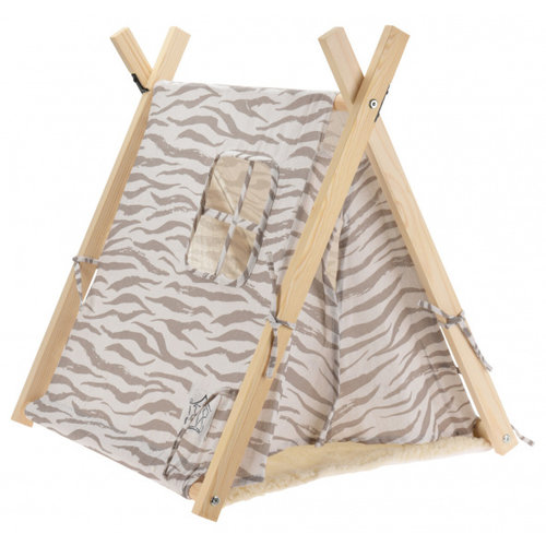 Pets Collection Pets Collection hondentent junior 50 x 60 cm polyester wit/grijs Pets Collection Pets Collection hondentent junior 50 x 60 cm polyester wit/grijs