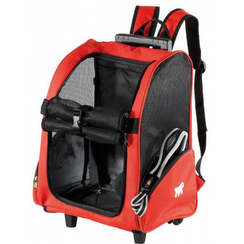 Ferplast Ferplast dierentrolley 32 x 28 cm nylon rood/zwart Ferplast Ferplast dierentrolley 32 x 28 cm nylon rood/zwart