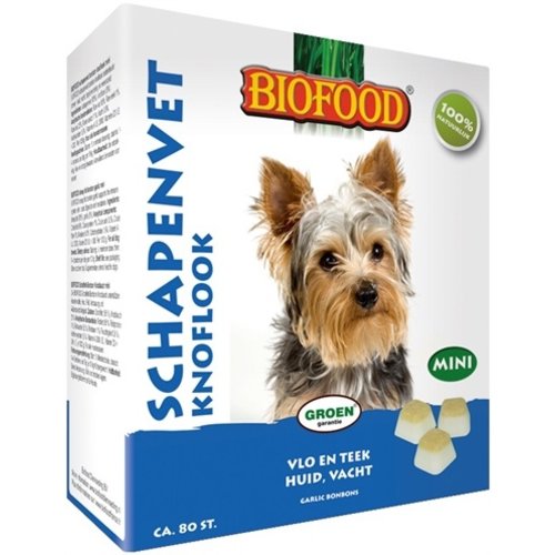 Biofood Biofood schapenvet mini bonbons knoflook Biofood Biofood schapenvet mini bonbons knoflook