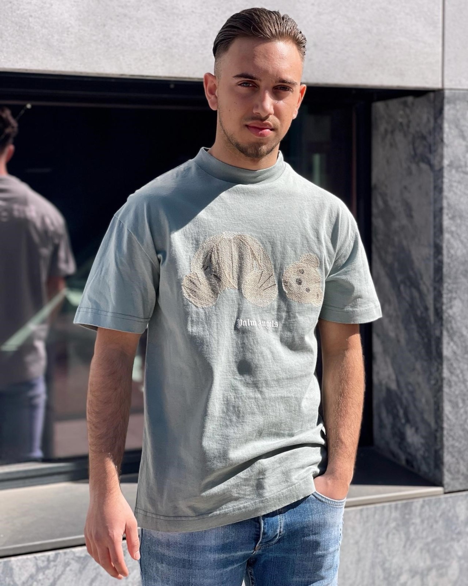 Palm Angels T-Shirt Bear Embroidered 