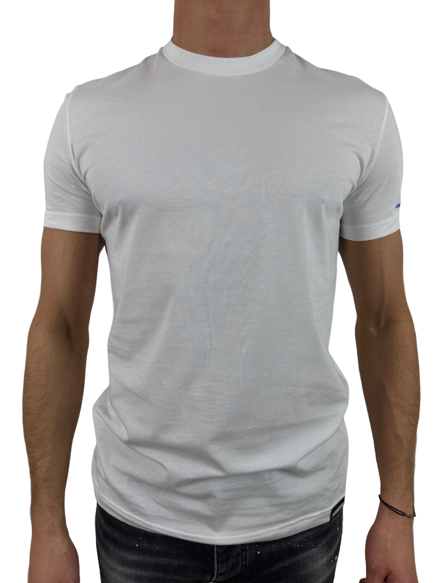 Dsquared Basic T Shirt Performance SS23 White Blue Luna