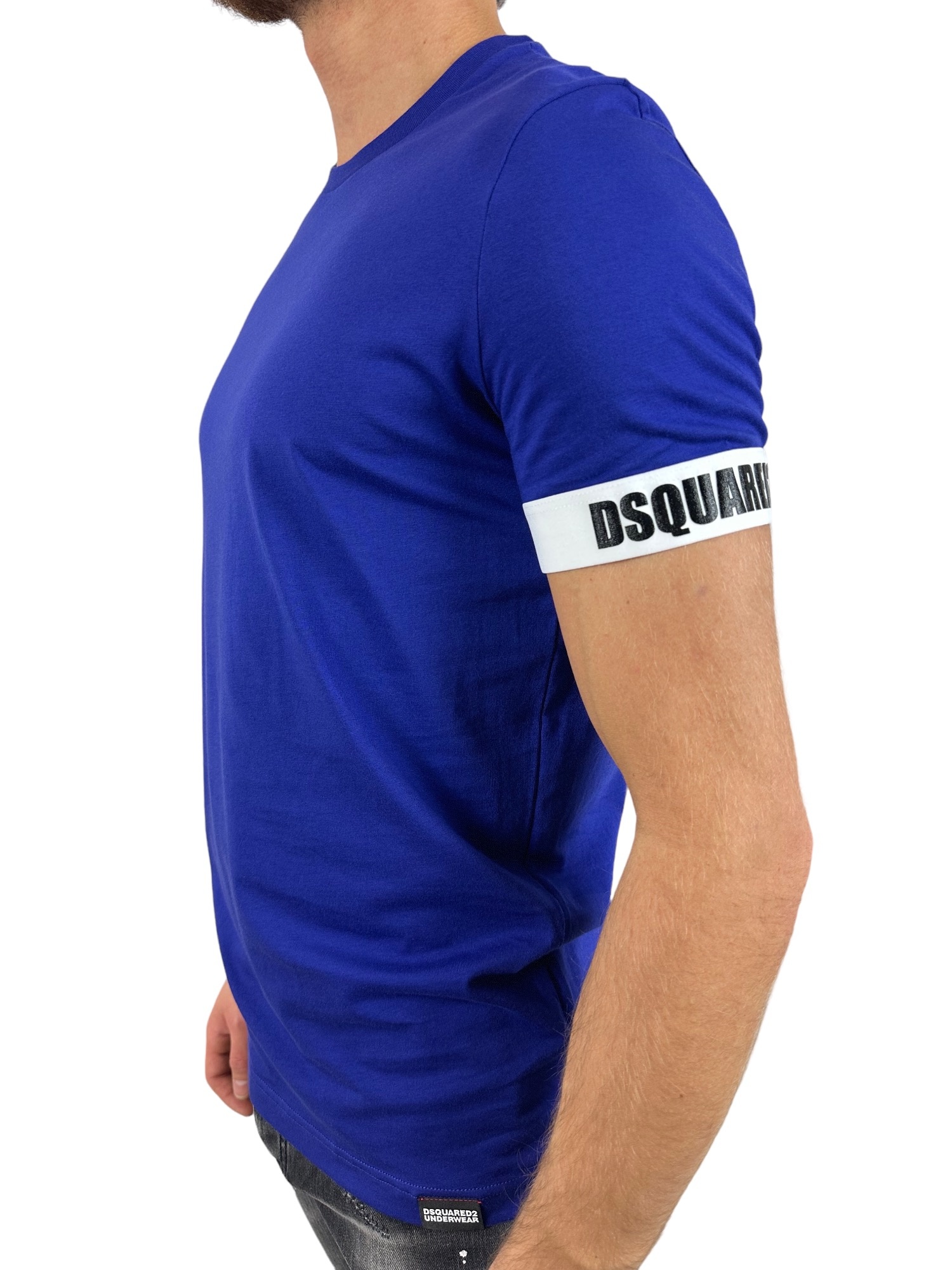 Bestrating fonds Reparatie mogelijk Dsquared Basic T-Shirt Band 'Dsquared2' SS23 Blue - Luna