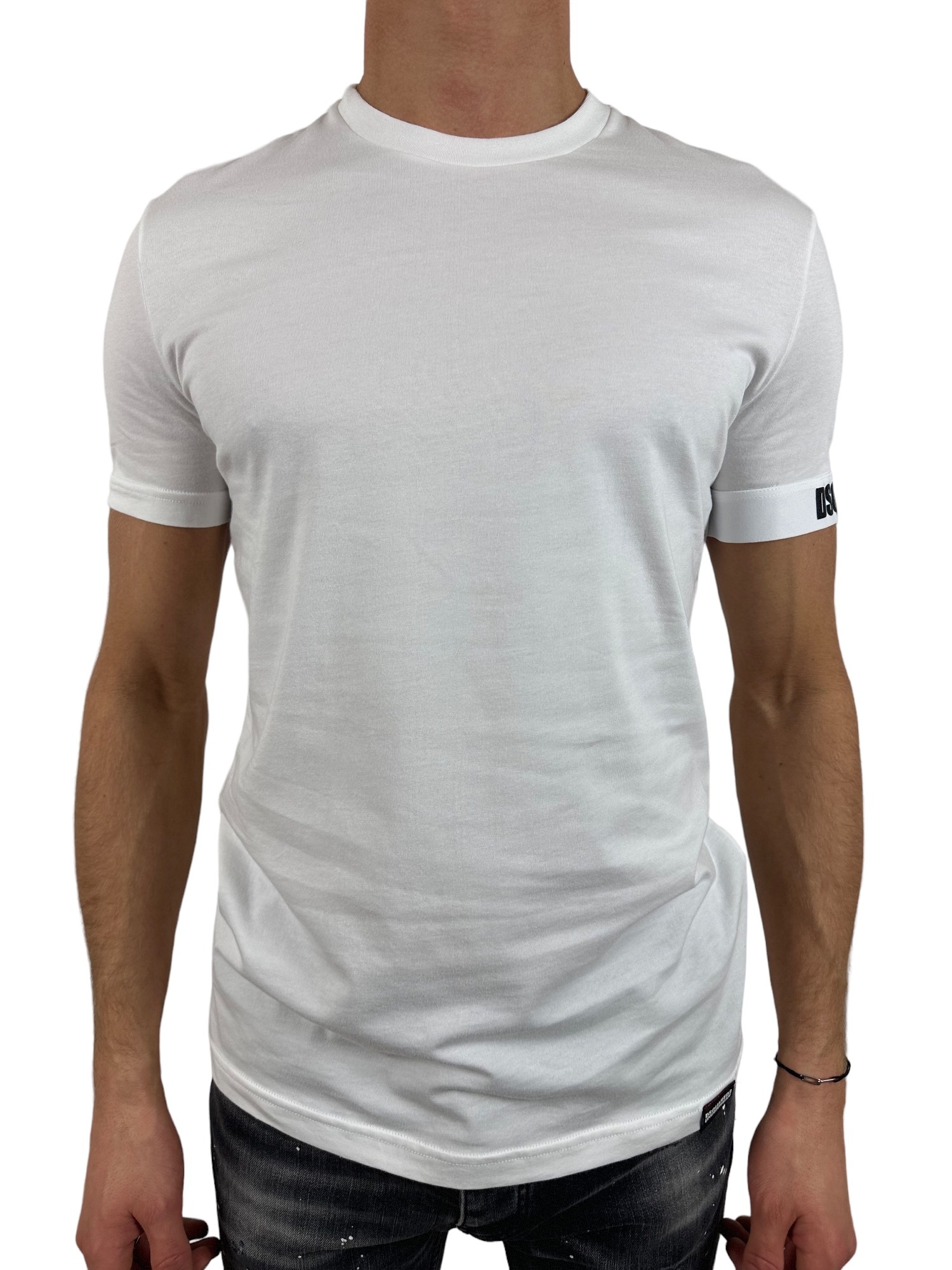 Vijftig Overweldigend ironie Dsquared Basic T-Shirt Band 'Dsquared2' SS23 White - Luna