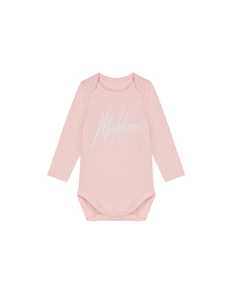 Malelions Malelions Junior Baby Longsleeve Bodysuit Signature Light Pink