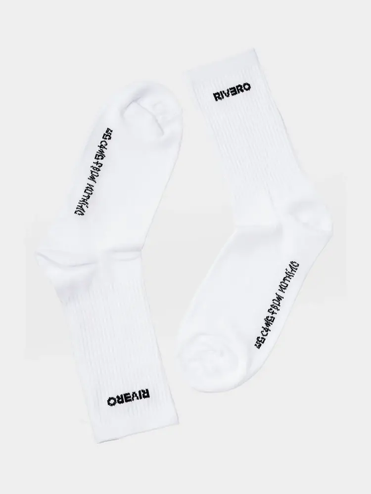 Rivero Rivero Socks Script Logo SS24 White