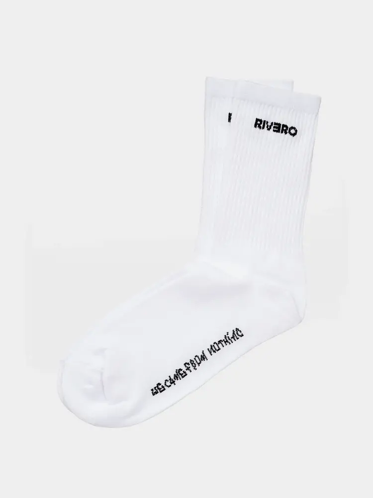 Rivero Rivero Socks Script Logo SS24 White