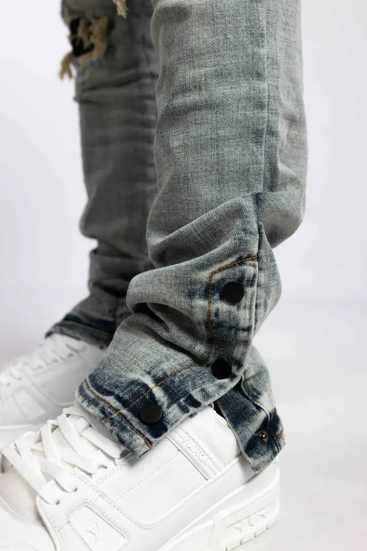 Rivero Rivero Jeans Button Ripped Denim SS24 Blue