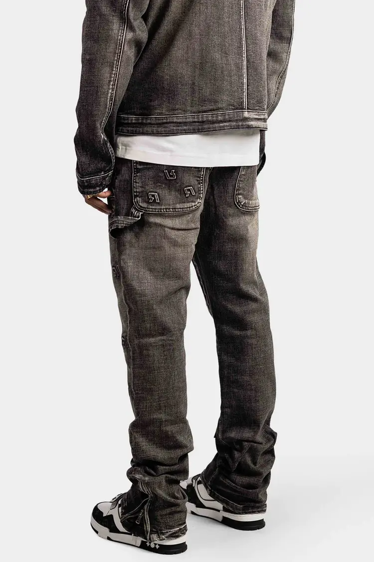 Rivero Rivero Jeans Embossed Straight Worker Denim SS24 Black