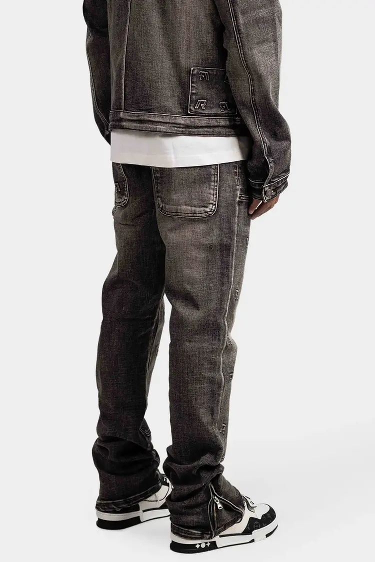 Rivero Rivero Jeans Embossed Straight Worker Denim SS24 Black