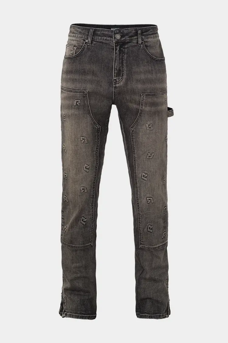 Rivero Rivero Jeans Embossed Straight Worker Denim SS24 Black