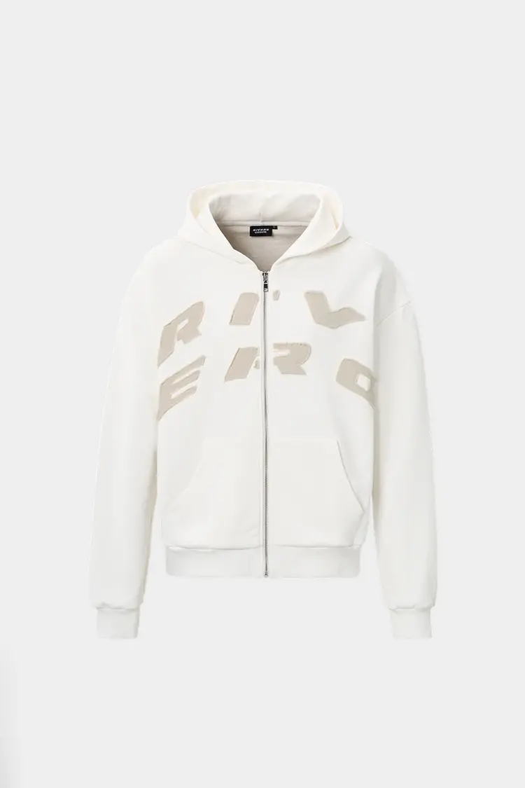 Rivero Rivero Vest Script Zip Hoodie SS24 White