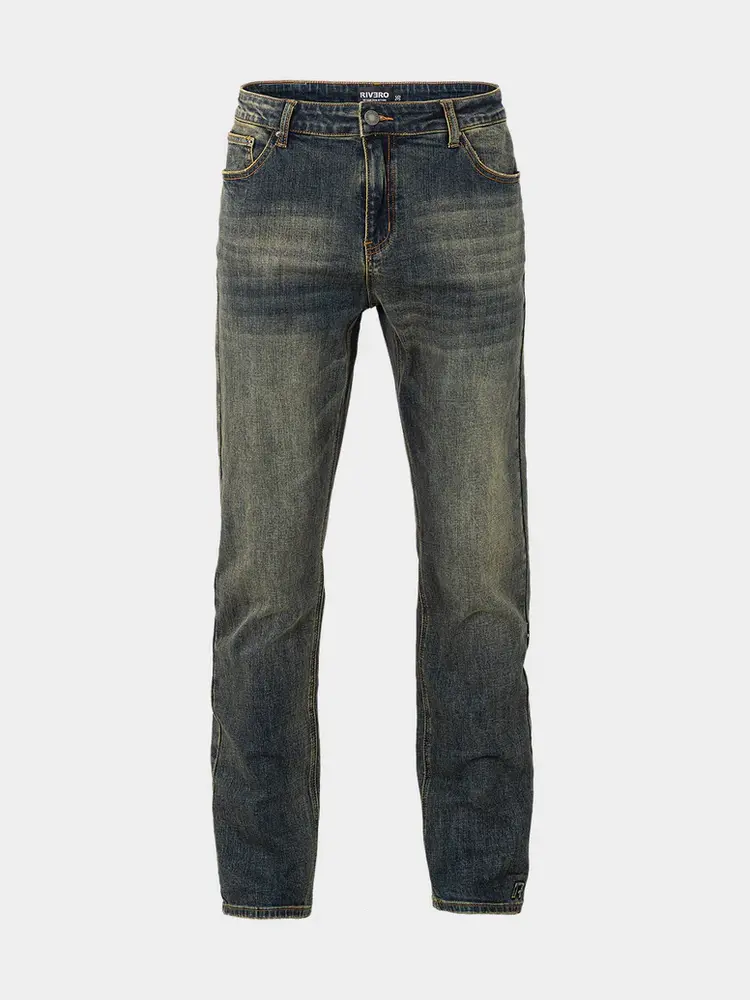 Rivero Rivero Jeans Regular Plain Embossed Denim FW24 Dark Blue