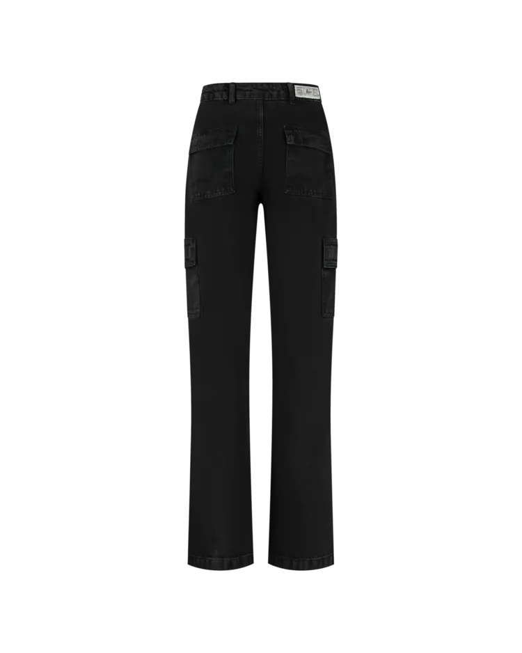 Malelions Malelions Women Jeans Straight Leg Denim Cargo PS25 Dark Grey