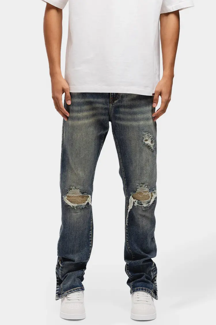 Rivero Rivero Jeans Button Ripped Denim Dark Blue