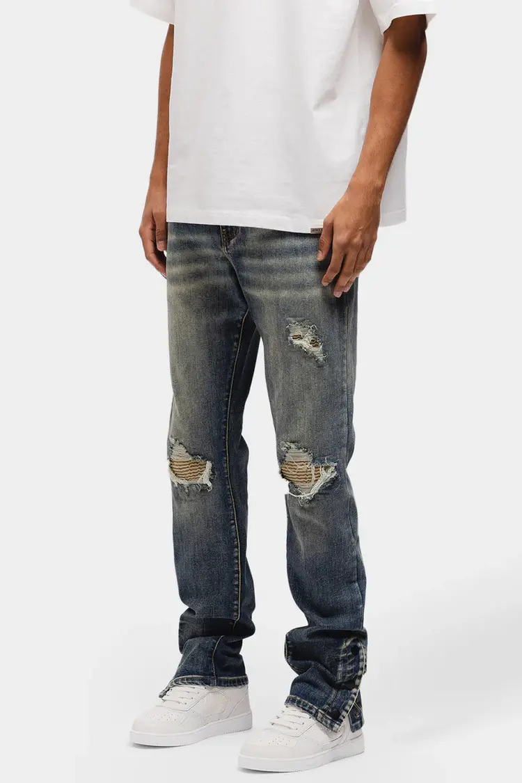 Rivero Rivero Jeans Button Ripped Denim Dark Blue